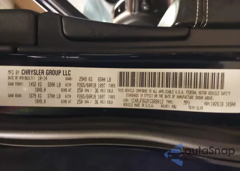 2015 Jeep Grand Cherokee Limited z USA, uszkodzony, nr VIN 1C4RJFBG2FC688012